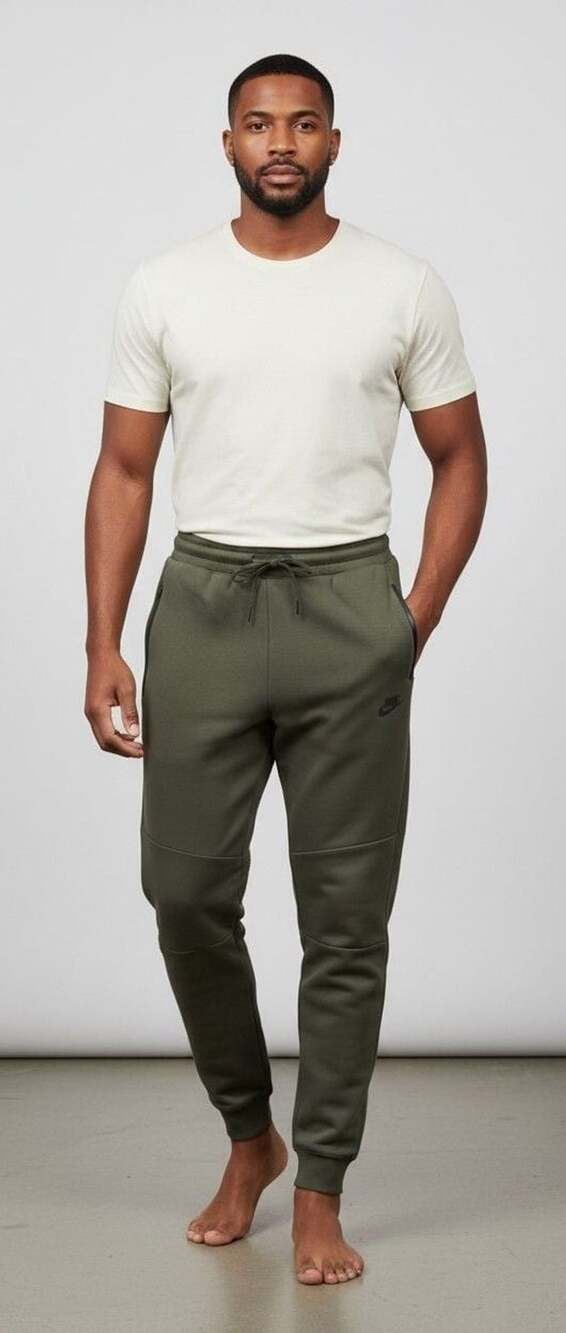 Nike Tech Fleece Olive Green Jogger Sweatpants with Zipper Pockets
Sz L